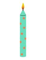 Colorful patterned candle with stars in a vibrant design for festive occasions vector
