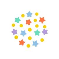 Colorful stars and dots create a playful pattern in a vibrant design vector