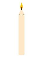 Candle with a yellow flame burning in a minimalistic style and simple design vector