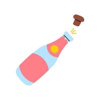 Celebrating with sparkling beverage being opened, creating excitement and joy vector
