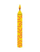 Bright yellow candle with abstract red patterns for festive occasions vector