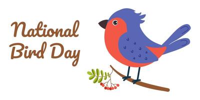 Celebrate National Bird Day with colorful birds and nature appreciation graphics vector