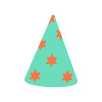 Colorful party hat with star patterns for celebrations and festivities vector