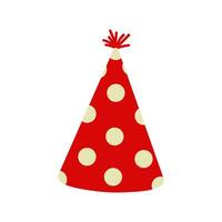 Red party hat with white polka dots suitable for festive celebrations and events vector