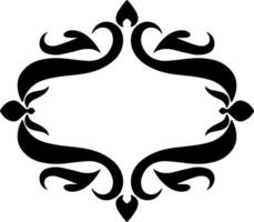 Vintage stencil element Damask black frame vector