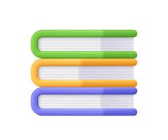Stack of books, pile of books. Encyclopedia, Textbook. Education, reading, literature and library concept. 3d icon. Cartoon minimal style. vector