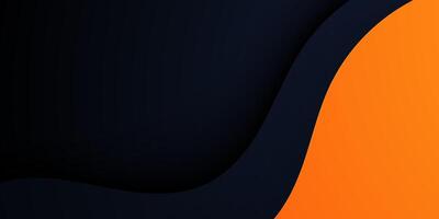 Dark blue and orange wave geometric business banner design. Creative banner design with curve shapes template. Simple horizontal banner. vector