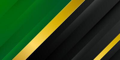 Futuristic dark green and black gradient abstract background with shadow and gold lines. Abstract simple background for banner, brochure, presentation design, and business card. vector