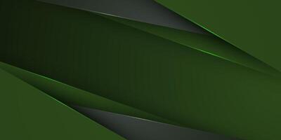 Abstract geometric dark green papercut triangle theme overlap background with lights pattern. Suitable for sporty frame background graphic design. vector
