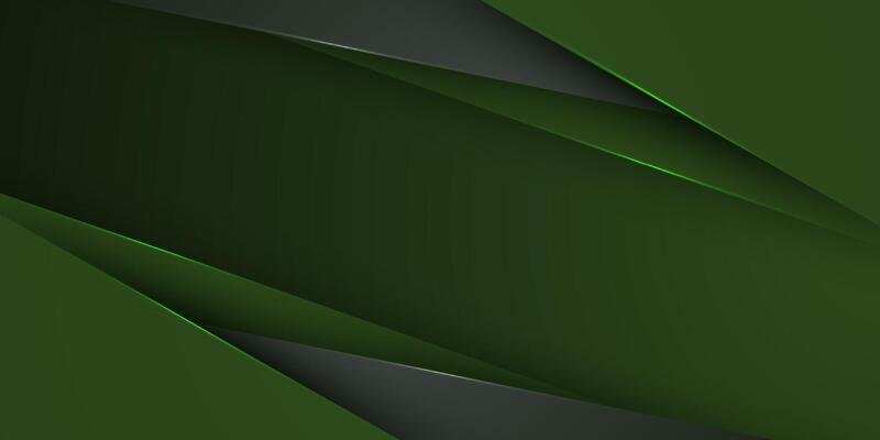 Abstract geometric dark green papercut triangle theme overlap background with lights pattern. Suitable for sporty frame background graphic design.
