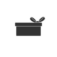 Silhouette Gift Box With Ribbon on White Background vector