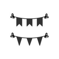 Silhouette Bunting Flags Illustration Featuring Variations in Festive Designs vector