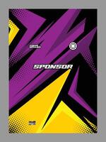 A vibrant abstract background with bold geometric shapes and patterns in shades of purple, yellow, and black vector