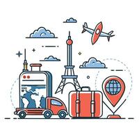 Travel Itinerary for an Unforgettable Adventure with Artistic Simplicity vector