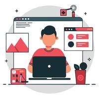 Illustrative Guide to Website Creation with Conceptual Design vector