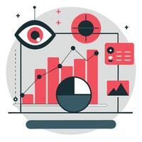 Visual Concept Illustration Depicting Data Analysis and Visualization Concepts vector