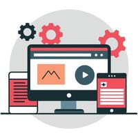 Illustrative Concept of Implementing a Professional Website Setup vector