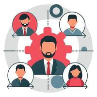 Collaborative Teamwork Concept Group of People Working Together vector