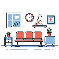 Cozy and Inviting Waiting Room with Plush Sofa for Relaxation vector