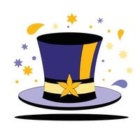 Conceptual Illustration Depicting a Top Hat with Abstract Elements vector