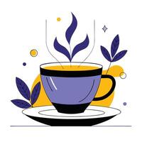 Conceptual Illustration of a Tea Cup with Intricate Design Elements 3 vector