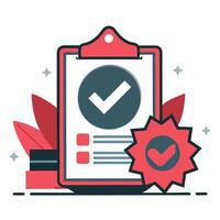 Illustrated Concept of a Verified Concept with Number 7 Emphasis vector