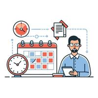 Illustrative Depiction of Time Management Concepts for Productivity vector
