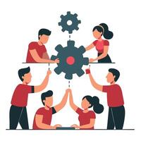 Visualizing the Synergistic Power of Teamwork and Collaboration vector