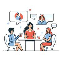 Women Discussing and Empowering Each Other in a Group Setting vector