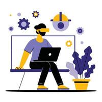 Immersive Virtual Demo Concept for Modern Collaboration vector