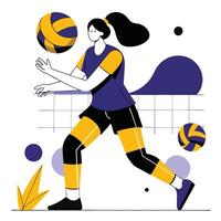 Dynamic Concept Illustration of a Volleyball Player in Action vector