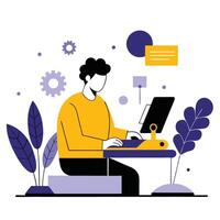 Visual Depiction of Typing Concept with an Illustrative Representation vector