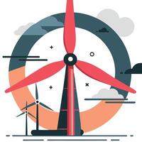Modern Wind Turbine Concept Illustration with Efficient Blade Design vector