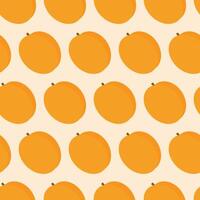 Sunny Apricots Minimalist Seamless pattern in trendy soft yellow. Fruits Background texture concept. illustration Wallpaper, wrapping or web promo backdrop, cards, price, leaflet, banner, label vector