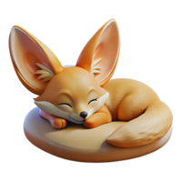 A sleeping fox is on a pillow png