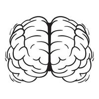 a black and white drawing of a brain vector