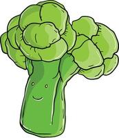 a cartoon broccoli with a smile on its face vector