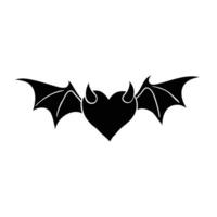 a black and white bat with wings on a white background vector