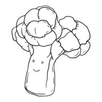a drawing of a broccoli with a smile vector