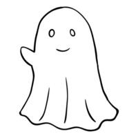 a ghost is shown in a black and white drawing vector