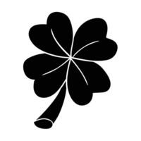 a black and white four leaf clover on a white background vector