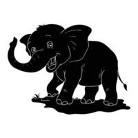 an elephant is standing in the grass with its trunk out vector