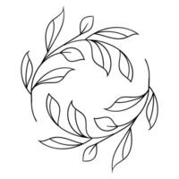 a drawing of a wreath of leaves vector