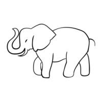 an elephant is drawn in a line on a white background vector