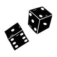 two black dice on a white background vector