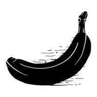 a black and white drawing of a banana vector