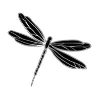 a black and white drawing of a dragonfly vector