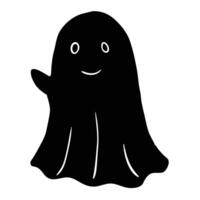 a black ghost with a smile on its face vector