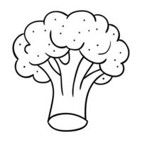 a broccoli is drawn in black and white vector