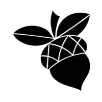 a black and white acorn icon on a white background vector